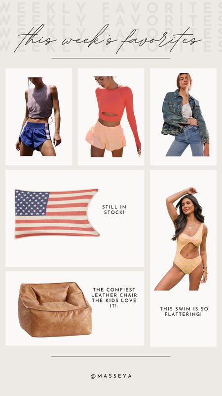 This weeks favorites! The FP shorts are still in stock and comes in tons of colors!

Weekly favorites, swim, summer style, FP shorts, styled collection blankets, leather chair

#LTKfindsunder100 #LTKSeasonal #LTKfindsunder50