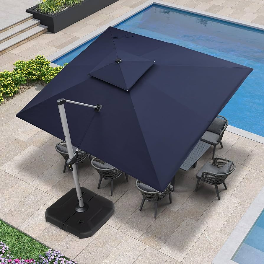 PURPLE LEAF 10' X 12' Patio Umbrella Outdoor Rectangle Umbrella Large Cantilever Umbrella Windpro... | Amazon (US)
