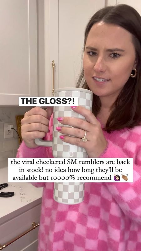 Simple modern tumbler with the viral checker pattern back in stock finally! Perfect for gifts! 

#LTKfitness #LTKworkwear #LTKGiftGuide