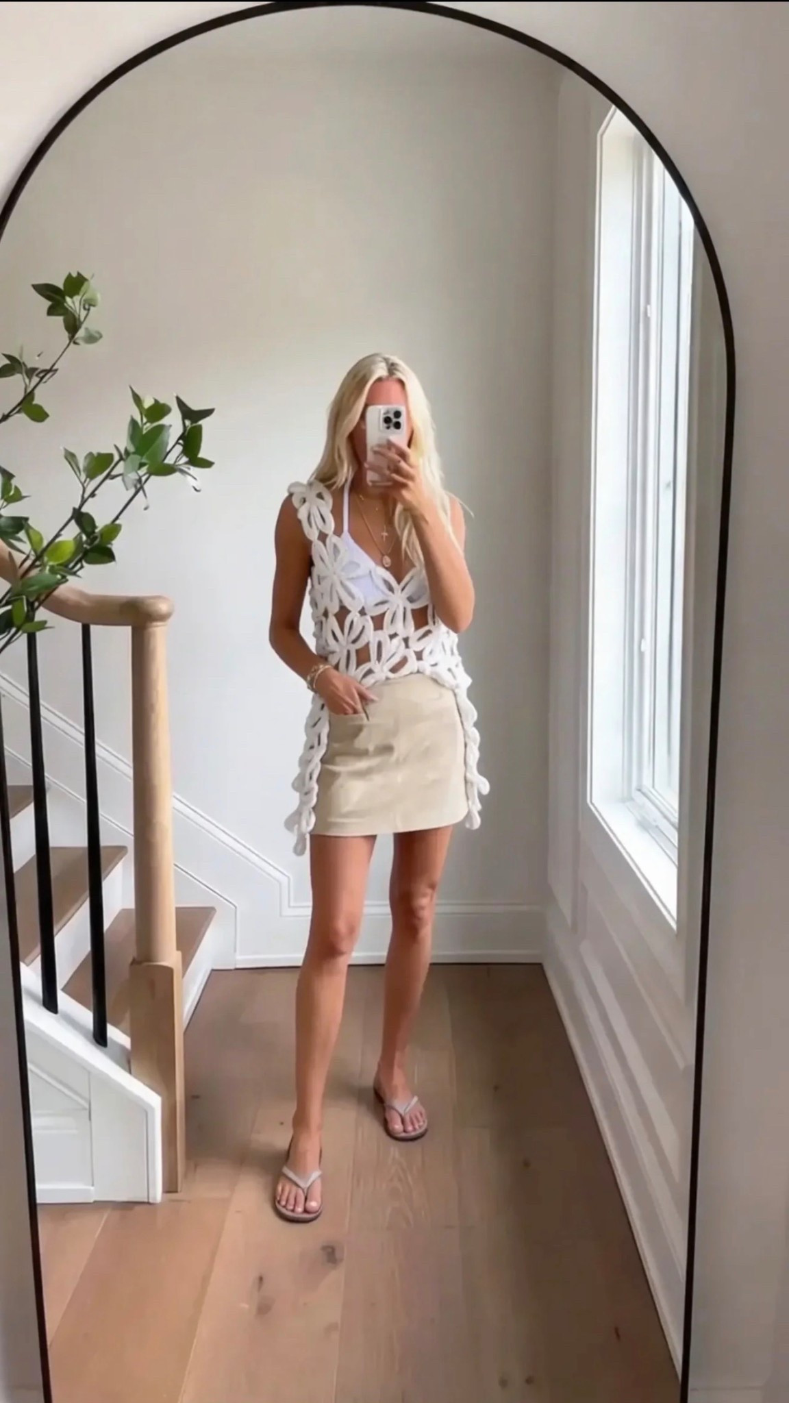 coastal elegance / soft feminine style / neutral summer outfit / crochet floral top / white lace overlay / linen mini skirt / beach resort aesthetic / hamptons chic / clean girl aesthetic / effortless luxury / minimal gold jewelry / sun-kissed skin / summer capsule wardrobe / airy light filled space / mirror selfie aesthetic / vacation ready outfit / elevated casual / romantic summer look / understated glam / classic neutral tones

Hashtags

#coastalaesthetic #hamptonsstyle #summeroutfit #neutralstyle #effortlesschic #resortwear #femininefashion #cleanlook #ootd #minimalstyle #classicstyle #beachyoutfit #softgirlstyle #travelstyle #trendyheidi

#LTKdayinmylife #LTKFestival #LTKgrwm