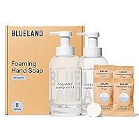 BLUELAND Hand Soap Duo Lilac - 2 Refillable Glass Foaming Hand Soap Dispensers + 8 Tablet Refills... | Amazon (US)