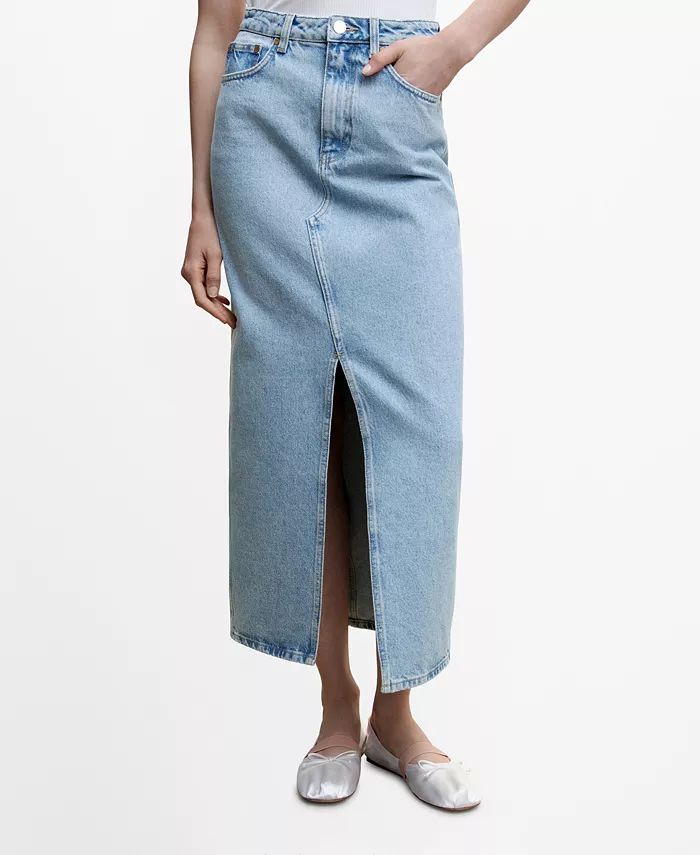 Women's Slit Denim Skirt | Macys (US)