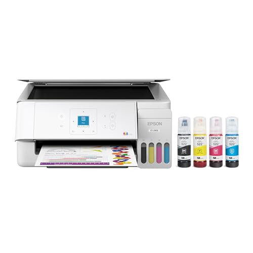 Epson EcoTank ET-2903 Wireless All-in-One Color Supertank Printer with up to 3 Years of Ink, Refillable Tanks, Perfect for Home, 11 PPM, 1.44" Color Screen, Built-in Scanner – White | Amazon (US)