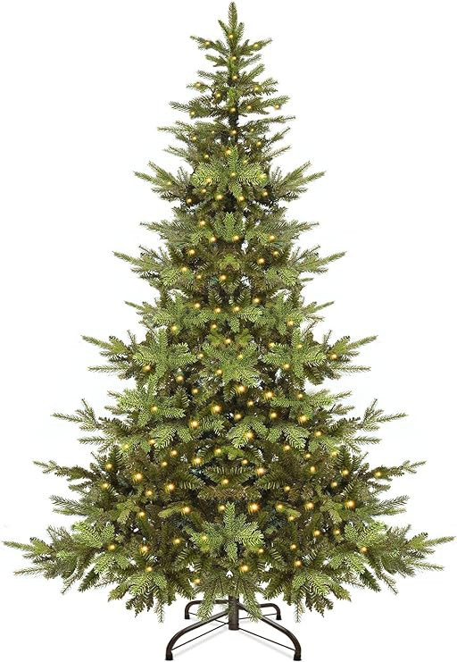 TURNMEON 6 Ft Aspen Fir Artificial Christmas Tree with 340 Bright LED Warm White Lights Realistic... | Amazon (US)