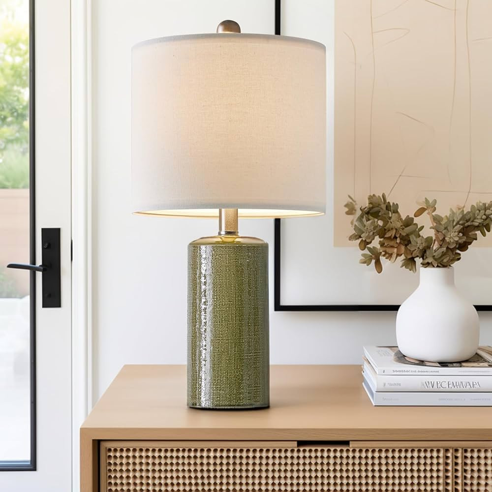 20.25" Small Table Lamps Set of 2 Modern Ceramic Lamps for Living Room Farmhouse Bedside Lamps Bo... | Amazon (US)