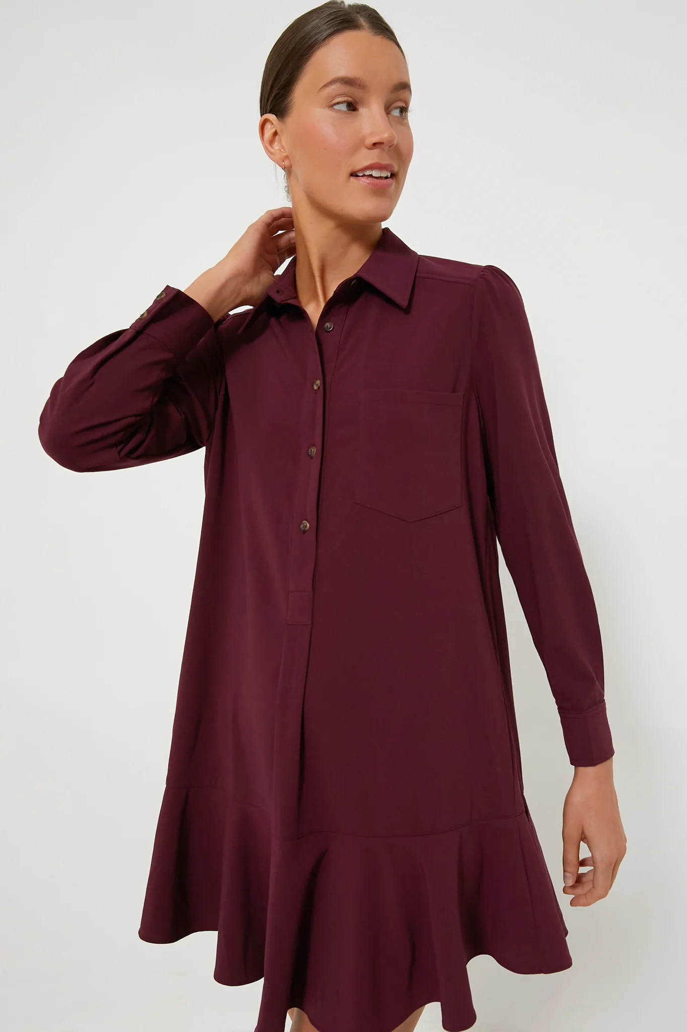 Winetasting Crepe Callahan Shirt Dress | Tuckernuck (US)