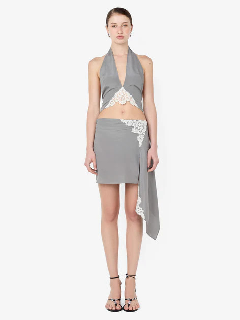 CHATEAU HALTER TOP - SLATE GREY/IVORY | Bec & Bridge (Global)