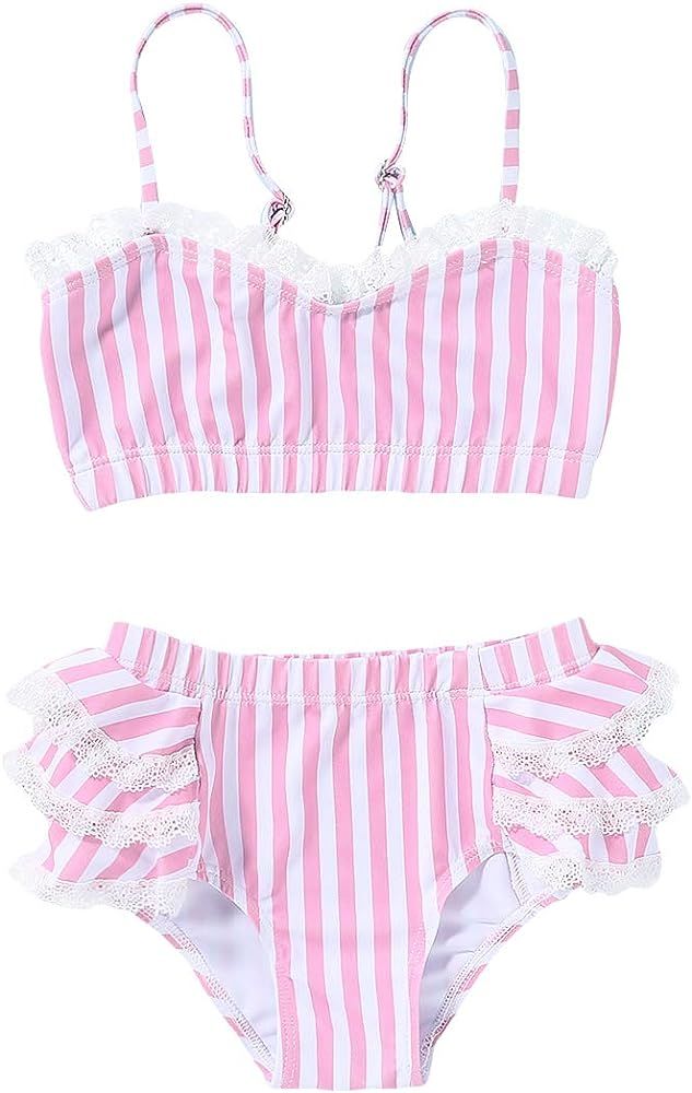 NZRVAWS Toddler Baby Girls Swimsuit Cute Bathing Suit Two Piece Summer Bikini Infant Swimwear Clo... | Amazon (US)
