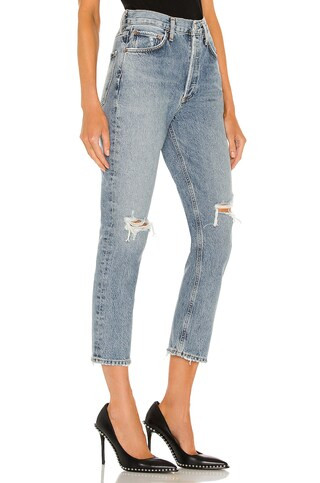 AGOLDE Riley High Rise Straight Crop in Escalate from Revolve.com | Revolve Clothing (Global)
