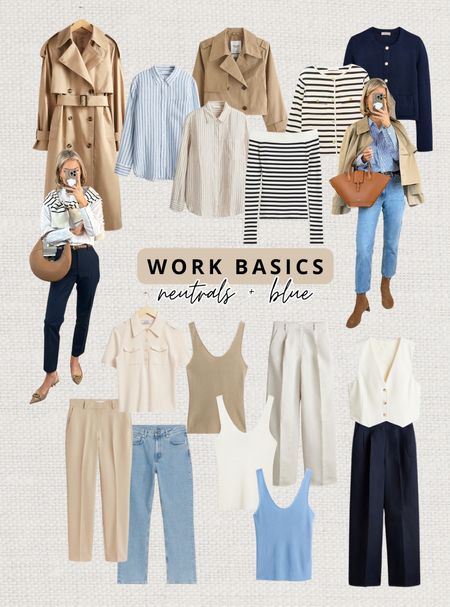 Work basics - spring capsule wardrobe 👩🏼‍💻

‼️Don’t forget to tap 🖤 to add this post to your favorites folder below and come back later to shop

Make sure to check out the size reviews/guides to pick the right size

Work outfit, slacks, cigarette trousers, light wash jeans, navy linen trousers, tailored linen trousers, tailored trousers, trench coat, striped off shoulder top, striped shirt, blue button up shirt, knit tank top, suit waistcoat, office outfit, smart casual work attire

#LTKSeasonal #LTKworkwear #LTKstyletip