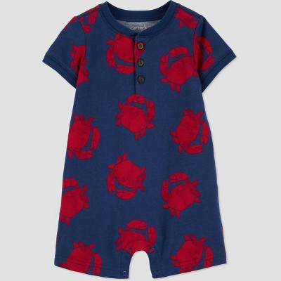 Carter's Just One You® Baby Boys' Crab Romper - Navy Blue/Red 18M | Target