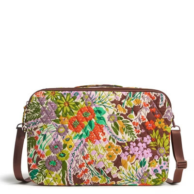 Vera Bradley Women's Outlet Cotton Laptop Crossbody Bag Evening Garden | Target