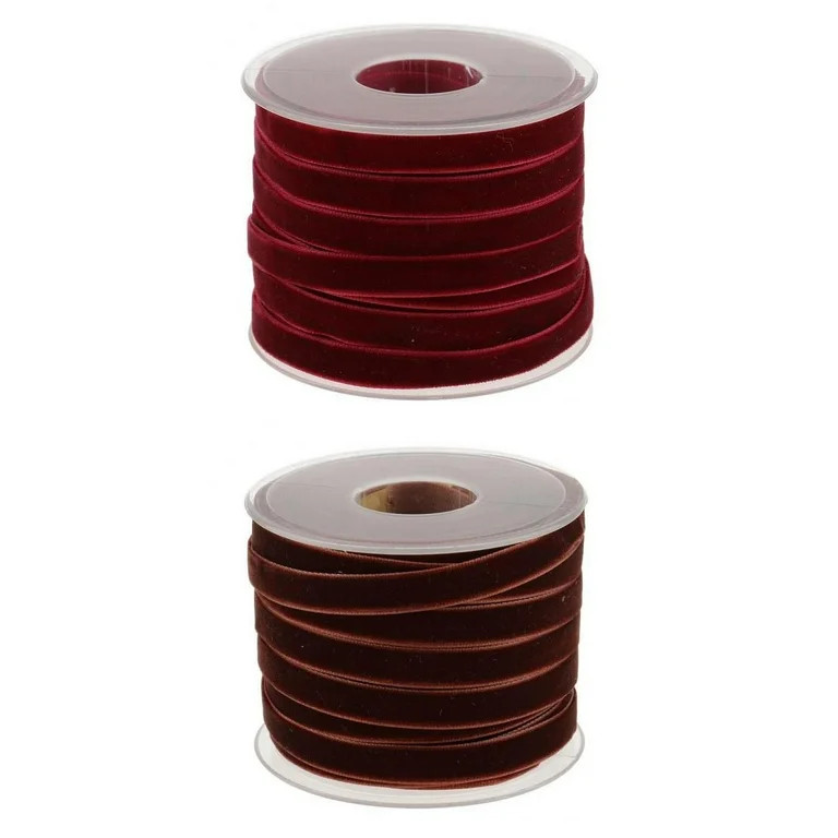 Serenable 40 Yard 10mm Wide Velvet Ribbon Roll for Crafts red Brown | Walmart (US)