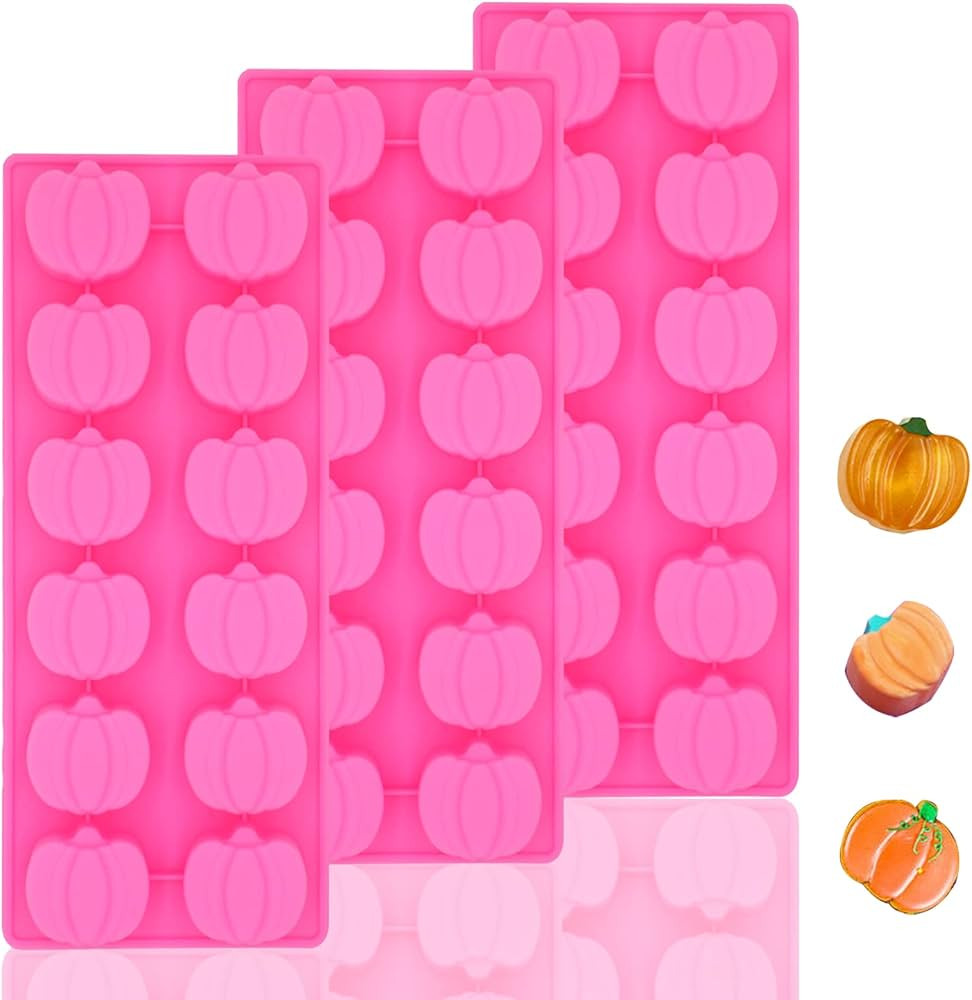 Halloween Molds 3Pcs Pumpkin Silicone Mold Nonstick 3D Silicone Pumpkin Mold Mini Pumpkin Candy M... | Amazon (US)