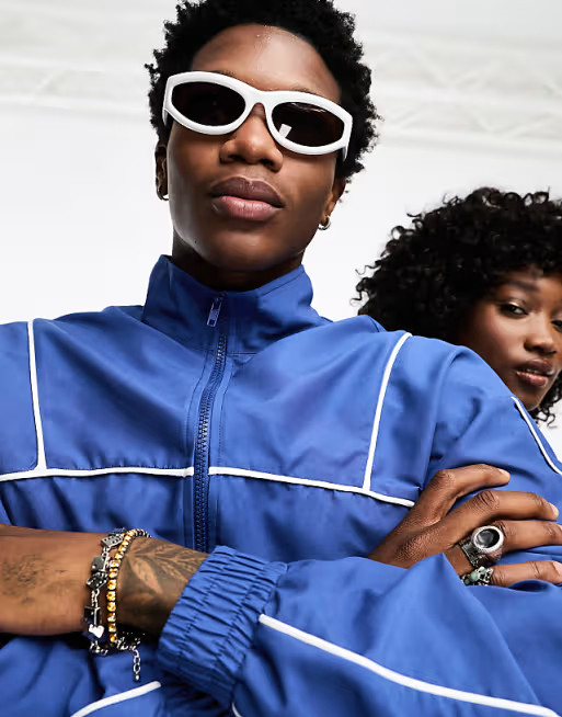 COLLUSION Unisex track jacket in blue - part of a set | ASOS (Global)