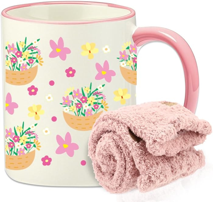 Cute Gifts for Flower Lovers, Aesthetic Flower Coffee Mug Gift Ideas, 11 Oz Floral Coffee Cup Bir... | Amazon (US)