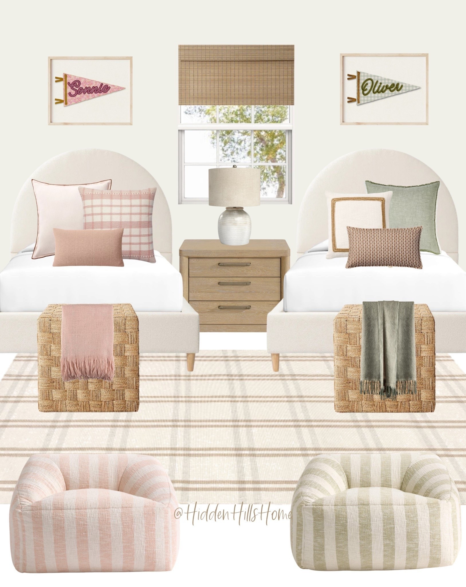 Shared kids bedroom decor, brother and sister bedroom ideas, kids room decor mood board, home decor, twin beds, twin bedroom #kids

#LTKHome #LTKSaleAlert #LTKKids