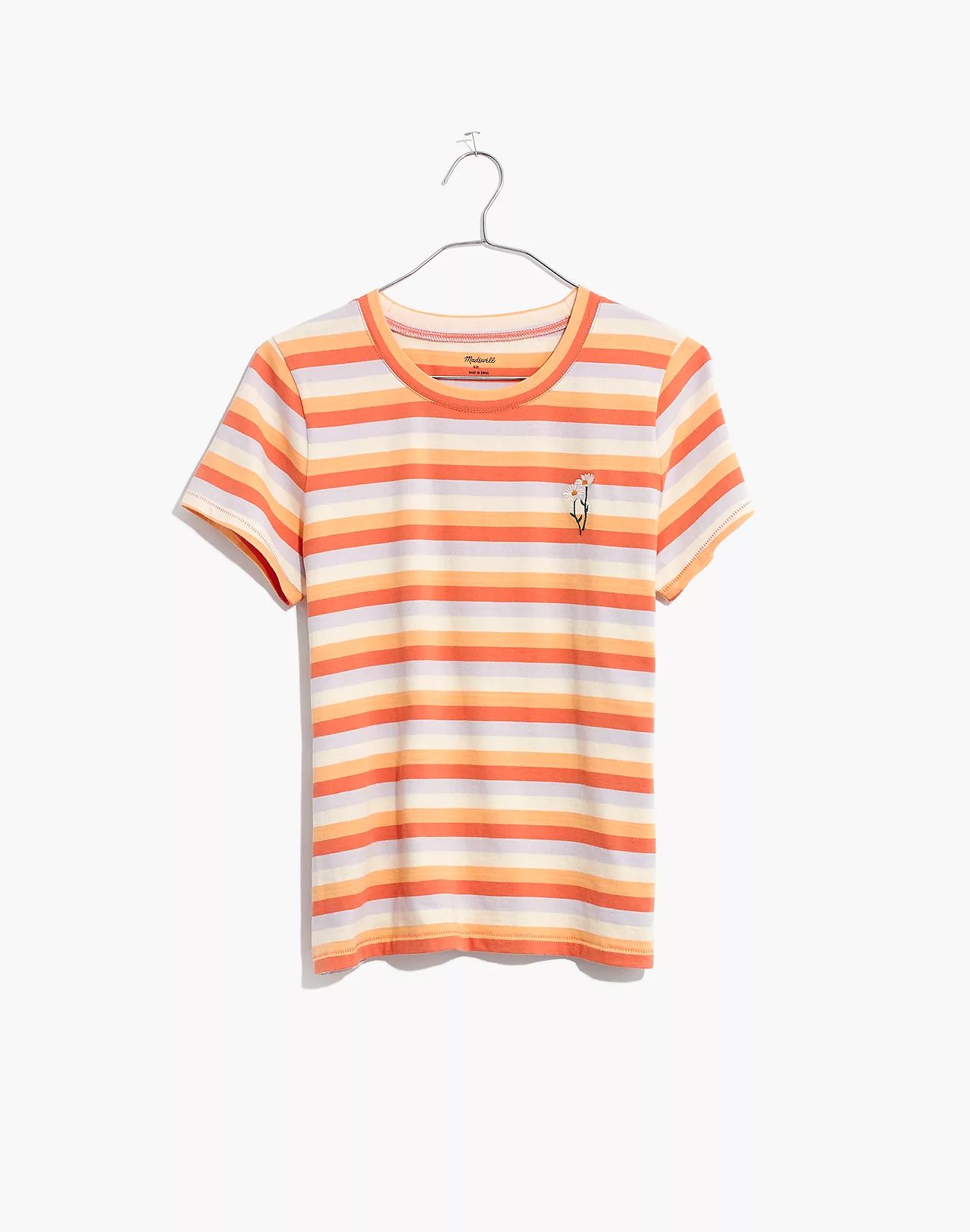 Daisy Embroidered Northside Vintage Tee in Broadway Stripe | Madewell