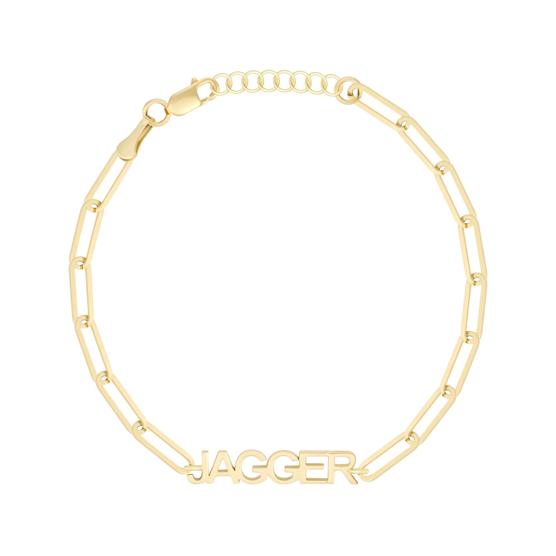 Paper Clip Gold Name Bracelet | Lola James Jewelry