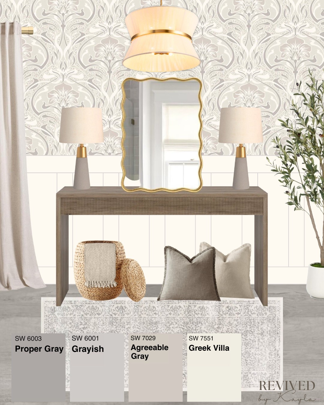 Modern grey and beige entryway or hallway color palette design with gold accents for grey floors ✨

#homedecor #home #decor #entryway #hallway #hallwaydecor #hallwaydesign #entrywaydecor #entrywaydesign #homeinspo #wayfair #sherwinwilliams #amazon 

#LTKFindsUnder50 #LTKHome #LTKFindsUnder100