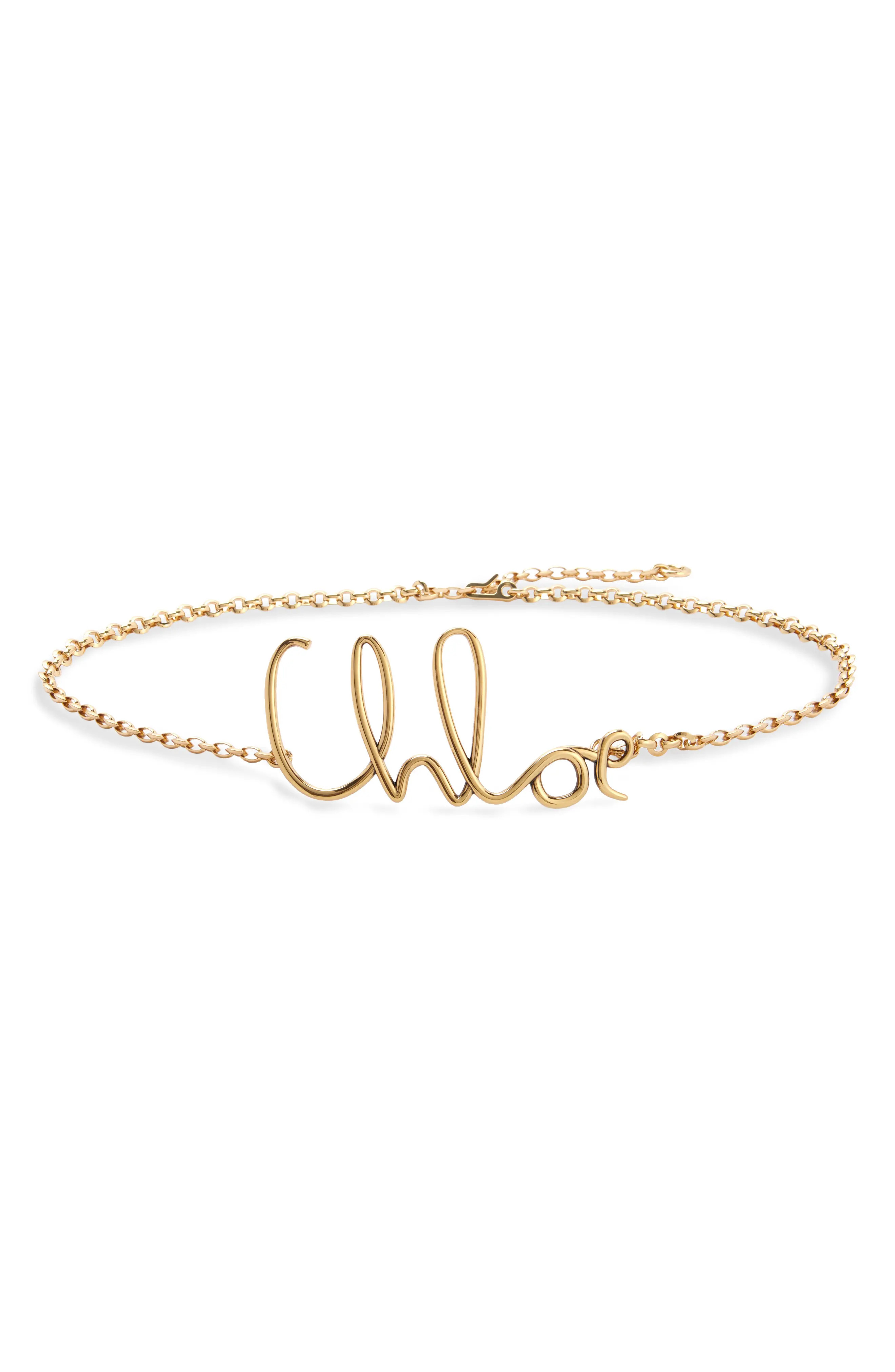 Script Chloé C Chain Belt in Vintage Gold at Nordstrom | Nordstrom