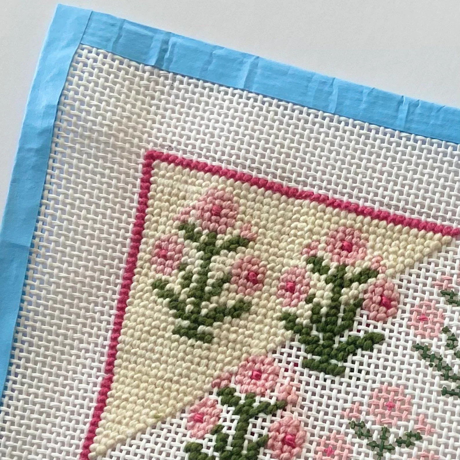 Block Print Floral Needlepoint Canvas | Etsy (US)