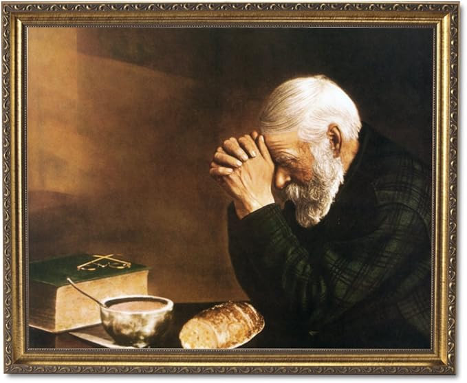 Art Prints Inc Daily Bread Man Praying At Dinner Table 16x20 print with Gold Frame | Amazon (US)