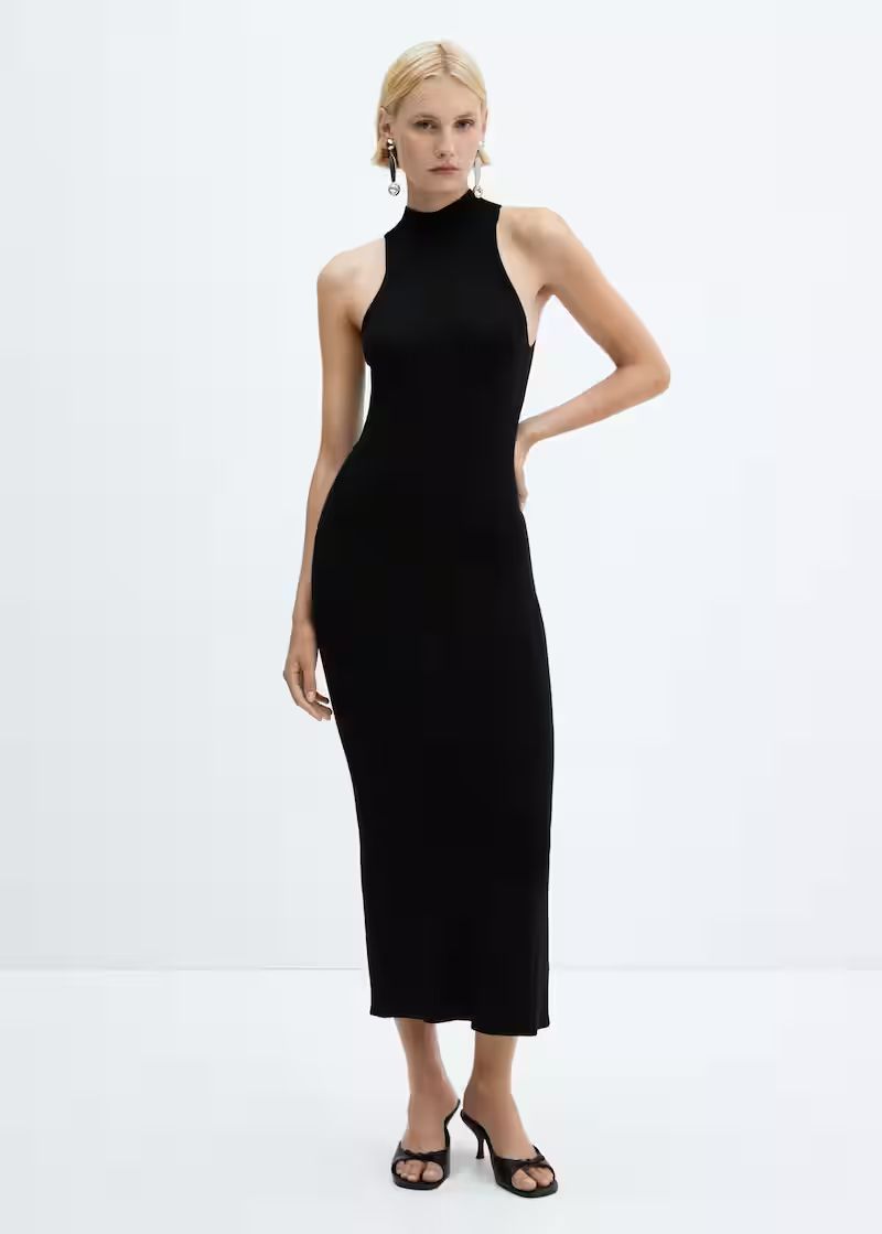 Fitted dress with back slit | MANGO (US)