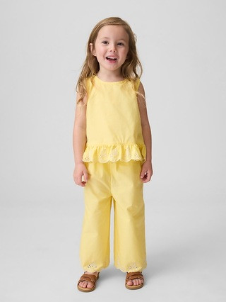 Baby & Toddler Gingham Denim Ruffle-Hem Outfit Set | Gap (US)