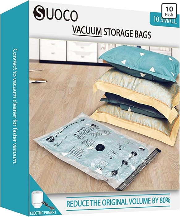 Vacuum Storage Bags with Electric Pump, Compression Packing Bags for Travel Luggage, Space Saver ... | Amazon (US)