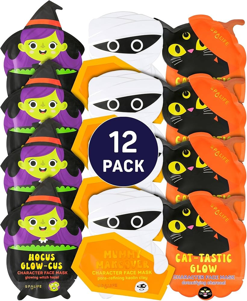 SpaLife Beauty Halloween Face Mask Spooky Glow Bundle | Korean Facial Masks | Pore-Refining, Deto... | Amazon (US)