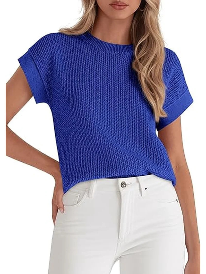 PRETTYGARDEN Women Spring Sweater Vest Business Casual Tank Top Lightweight Cap Sleeve Knit Shirt... | Walmart (US)