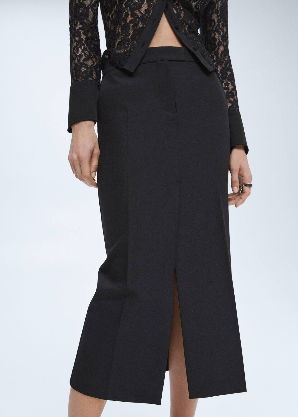 Pencil wool-blend skirt -  Women | Mango USA | MANGO (US)