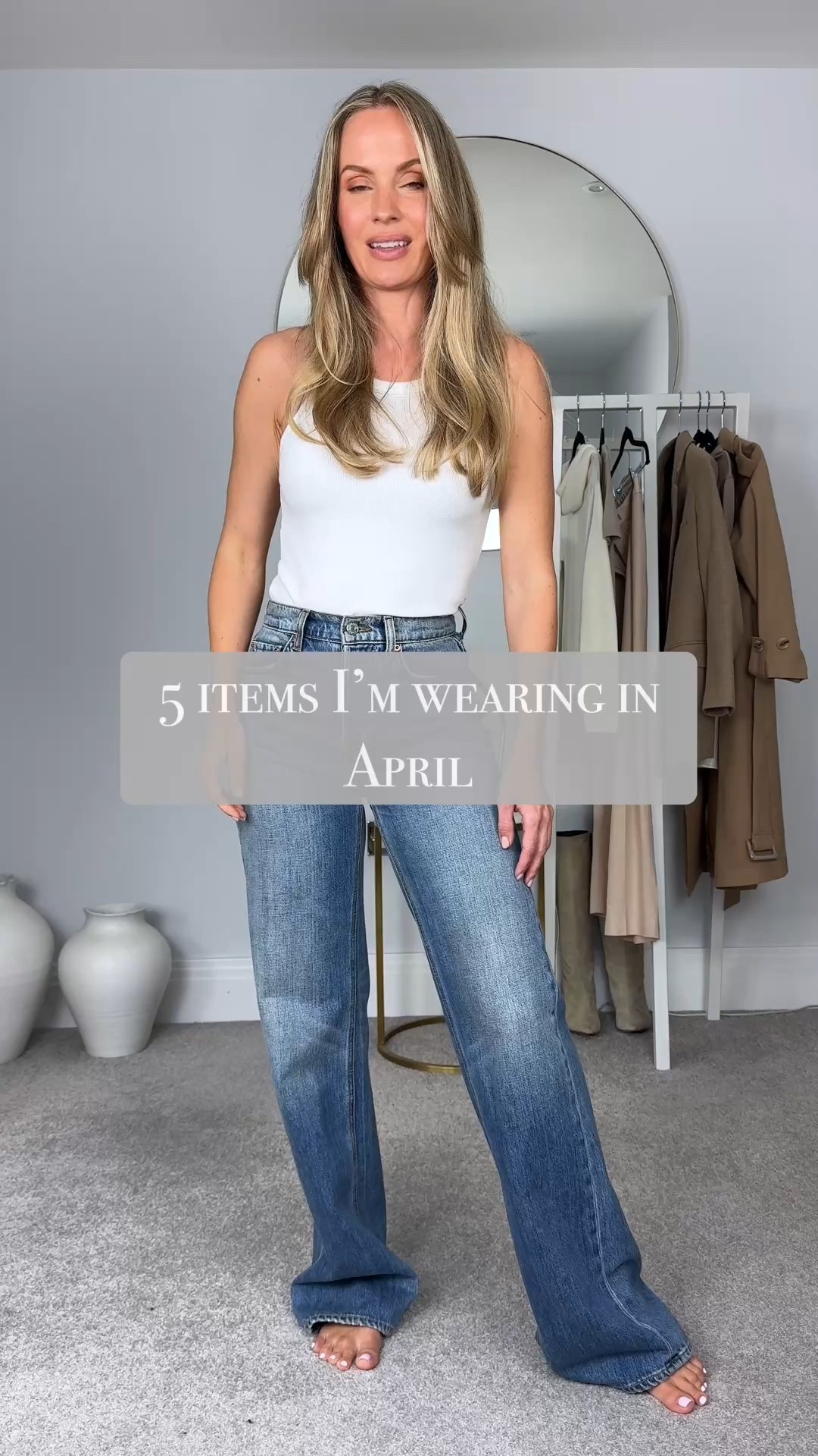 5 items I’m wearing in April. 🤍

It’s getting warmer here in the U.K and I’m focusing more on lightweight pieces for my spring wardrobe this month. 

1. My high waisted wide legged jeans by @grlfrnd are my go-tos for a flattering fit and elongating cut.

2. I haven’t found any t-shirts that beats the quality and shape of these from @theory__ .

3. This @everlane blazer is a few years old now but still has that perfect oversized fit that make me feel scandi cool.

4. This cream top by @lesuperbecalifornia is superb! I can wear it in many different ways and it always looks elegant. 

5 last but not least, these lightweight beige trousers by @goelia_official makes ever look put together and is perfect a perfect addition to a spring wardrobe. 

🤍You can find the items I’m wearing in my link in bio, stories, or just comment and ask for the link 🤍

#tessmontgomery #capsulewardrobe #springwardrobe

#LTKSeasonal #LTKStyleTip #LTKOver40