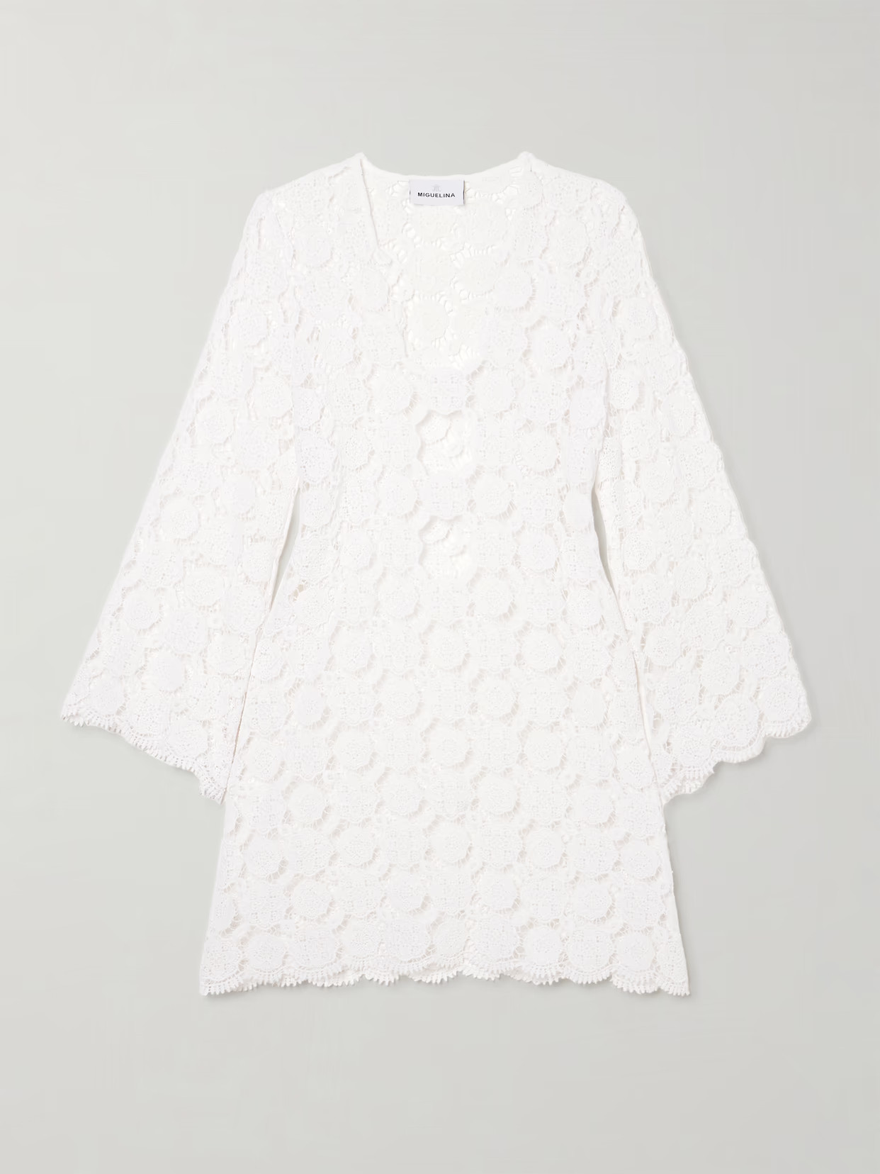 Miguelina - Yesenia Cutout Guipure Lace Cotton Coverup - White | NET-A-PORTER (US)
