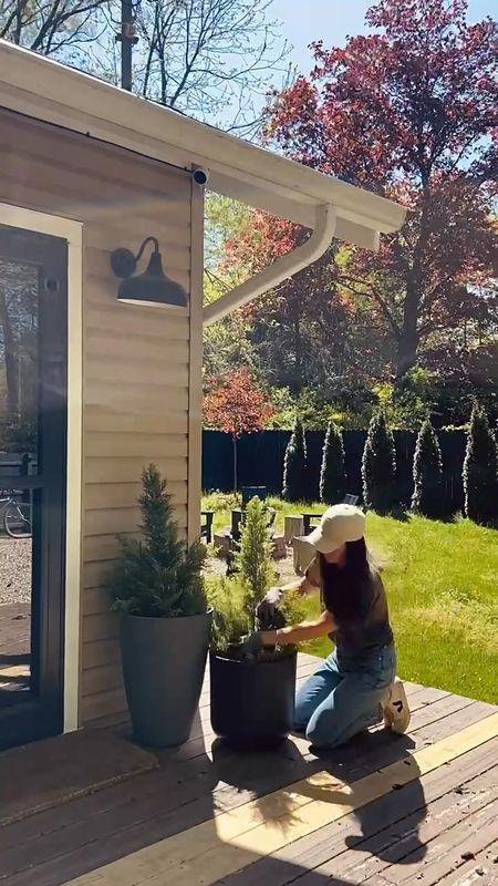 We needed very low maintenance plants that looked good for the entrance to Tree House so we potted these faux cedar trees.

#LTKhome #LTKVideo