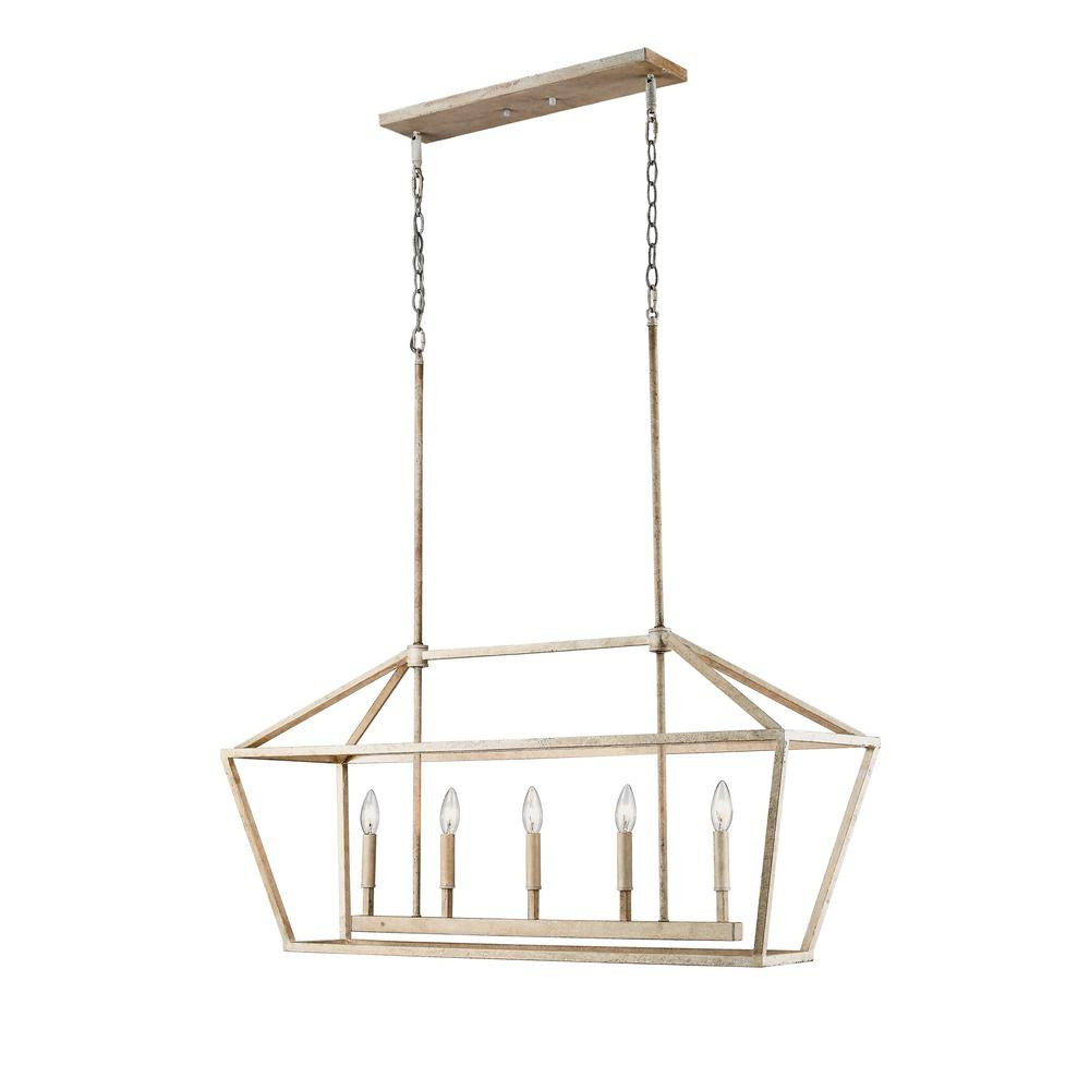 Millennium Lighting 5-Light 15 in. Vintage White Chandelier | The Home Depot