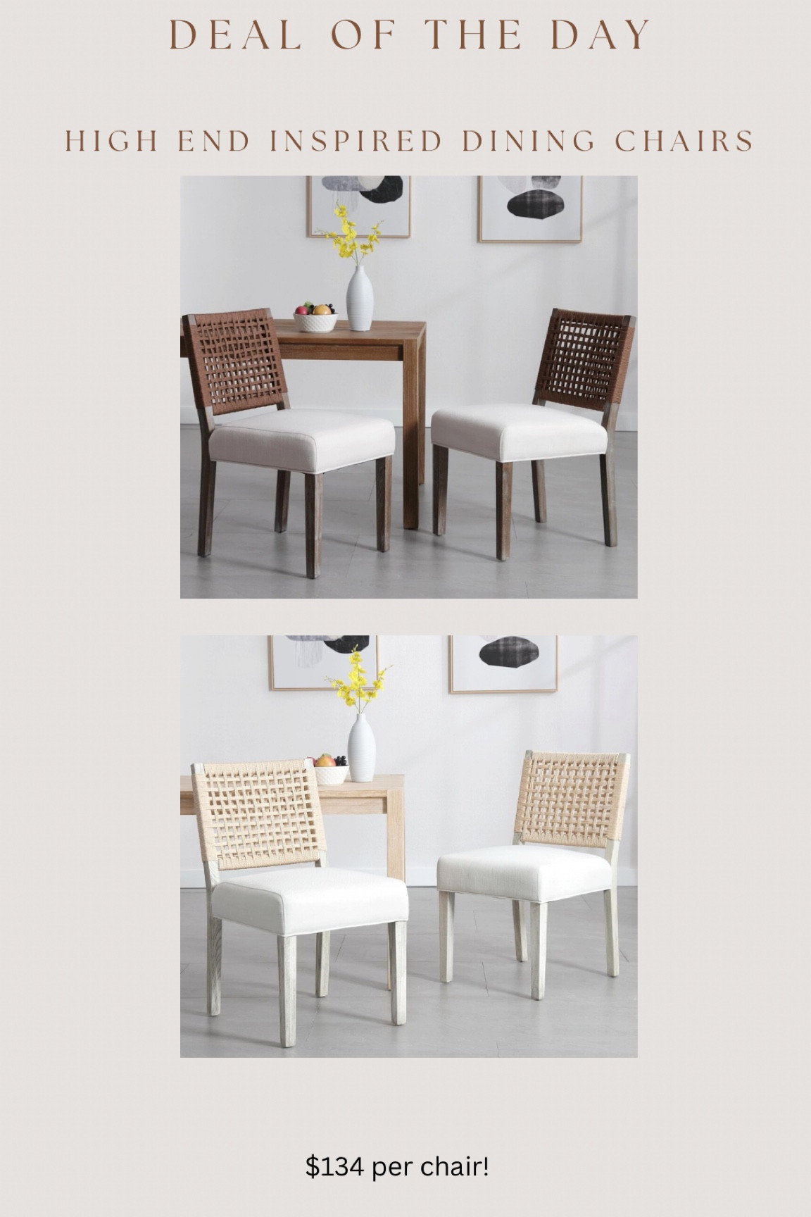 I loooove these new Amazon dining chairs!! The rope back detail reminds me so much of high end sites! Only 5 ⭐️ reviews! 

#LTKStyleTip #LTKHome #LTKSaleAlert