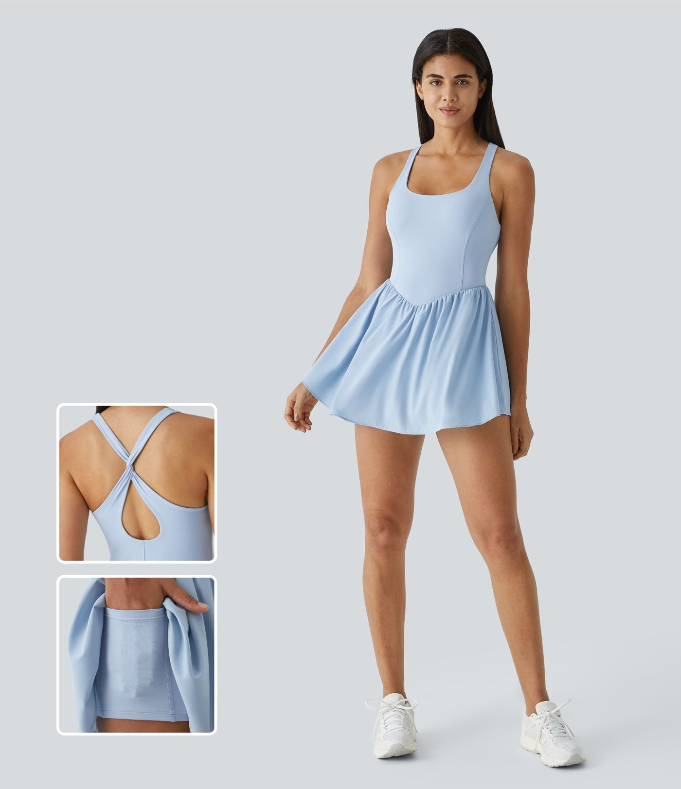Women’s Breezeful™ Corset 2-in-1 Pocket Mini Quick Dry Flowy Pickleball Active Dress A-C Cups... | HALARA