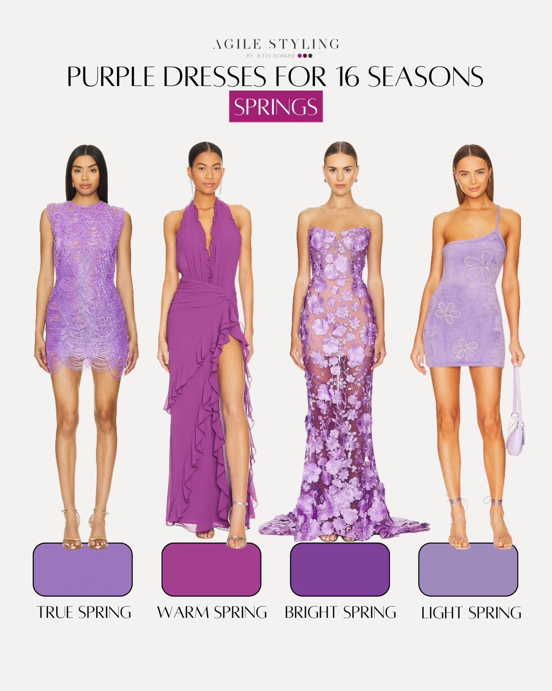 Finding the right purple isn’t about guessing — it’s about knowing your palette. 💜
I pulled these dresses for all 16 seasons so you can shop shades that actually flatter your skin, brighten your face, and make your features pop.

Swipe through → pick your season → shop confidently.
No more “almost right” colors, no more returns.
Just harmony, glow, and pieces you’ll wear for years.

#LTKHoliday #LTKGiftGuide #LTKSeasonal