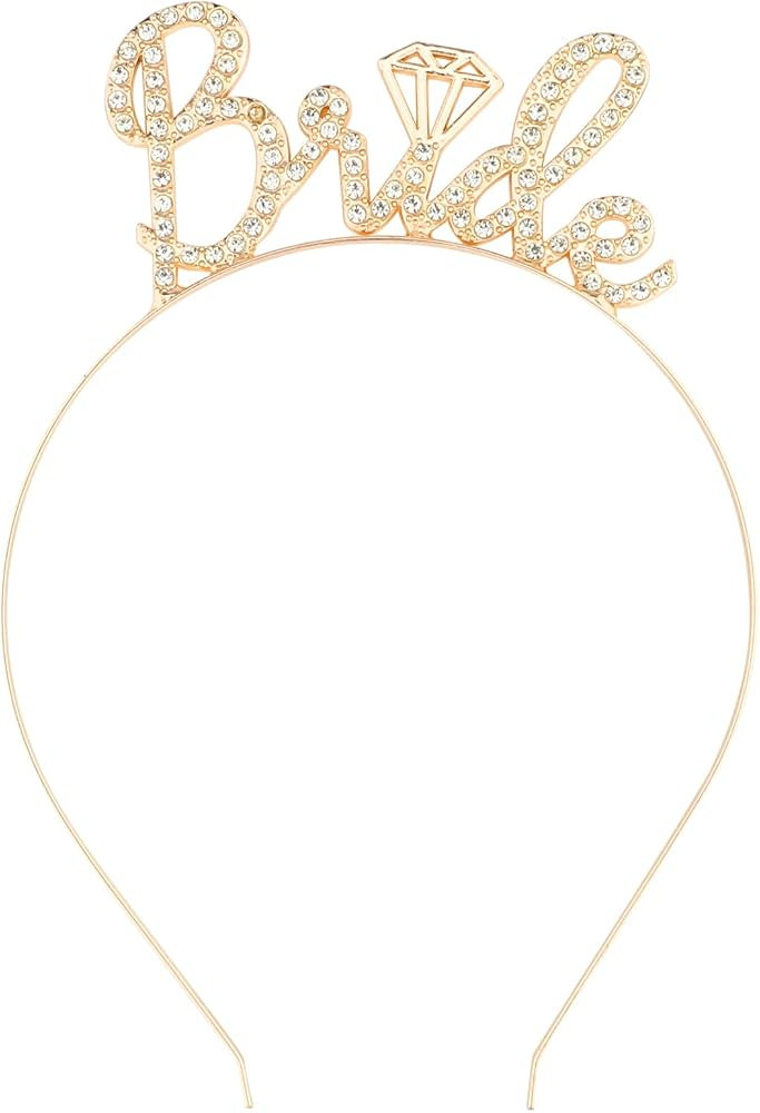 BAHABY Bride Headband Bachelorette Party Decorations Bride to Be Tiara Bridal Headband for Bridal... | Amazon (US)