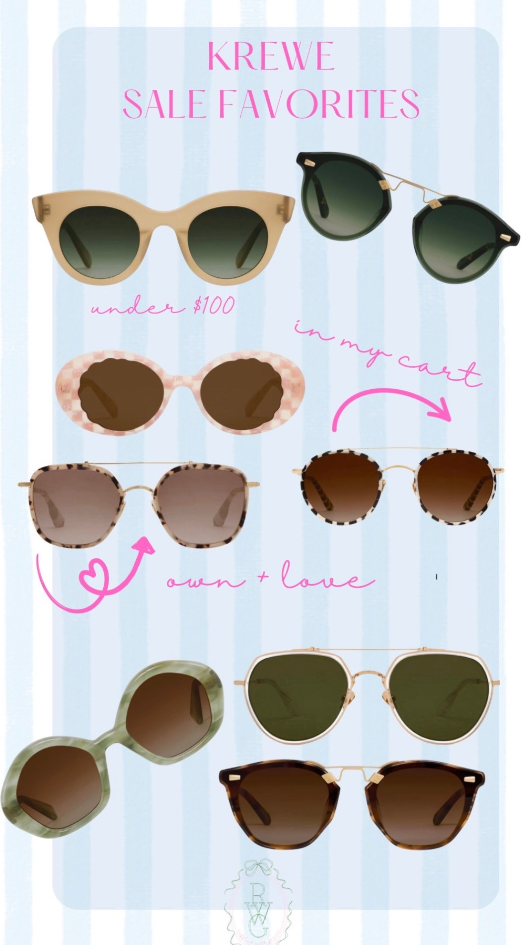 i’m low key obsessed with these sunglasses—
9/10 times i’m wearing @krewe and it’s for a reason

the styles are classic, you’ll wear them for years, and the quality is SO good

and they almost never go on sale… so when they do… you sprint 🏃‍♀️

sharing my favorite pairs i own + the ones i’m eyeing right now

#LTKSaleAlert #LTKmomlife #LTKgrwm