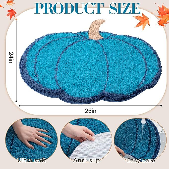 Fall Pumpkin Rug Bath Mat Water Absorbent Bathroom Rug Non Slip Washable Plush Pumpkin Bath Rug P... | Amazon (US)