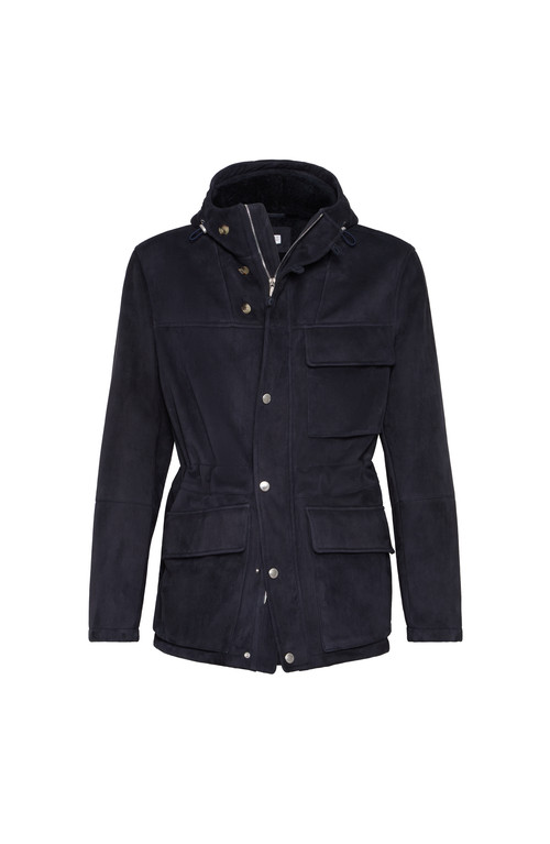 Brunello Cucinelli Shearling parka in Navy Blue at Nordstrom, Size Large Eu | Nordstrom