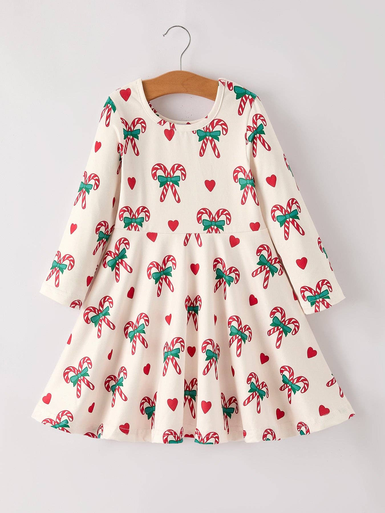 Candy Cane & Heart Christmas Girls Dress | Persnickety