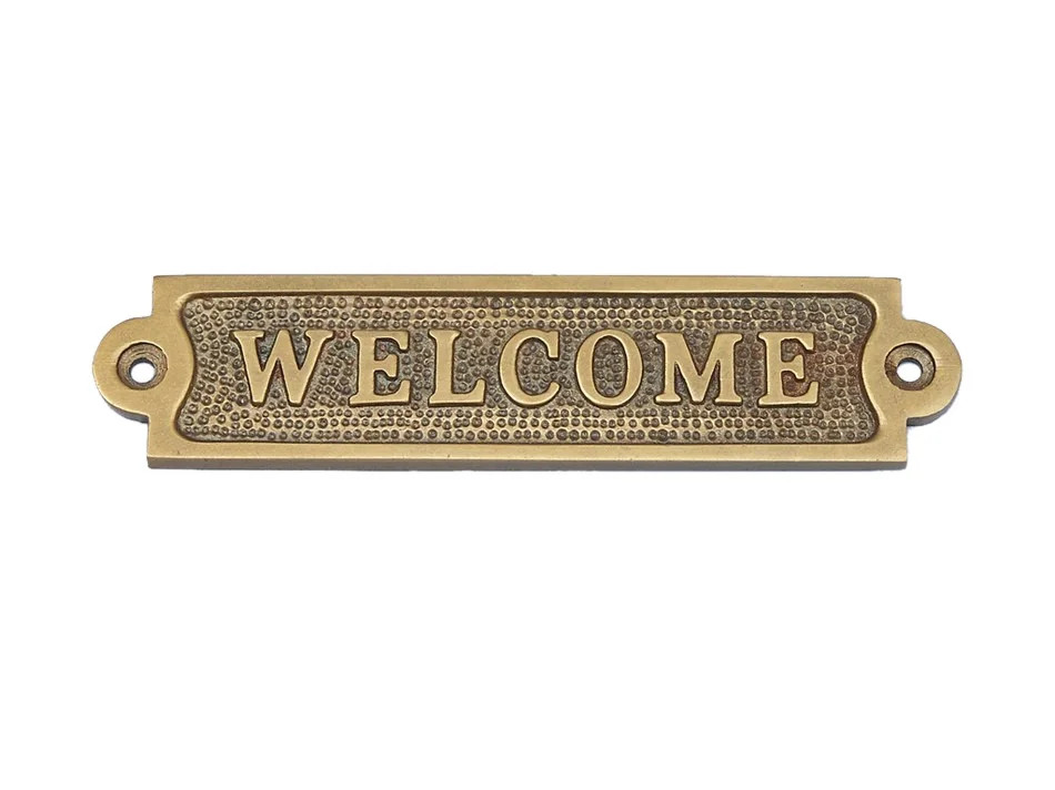 Antique Brass Welcome Sign - Welcome Sign - Nautical Sign - Brass Sign - Walmart.com | Walmart (US)