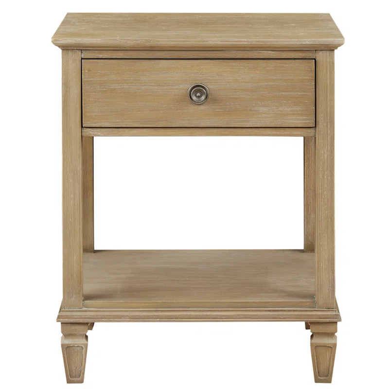 Victoria 28.5'' Tall 1 - Drawer Solid Wood Nightstand in Light Natural | Wayfair North America
