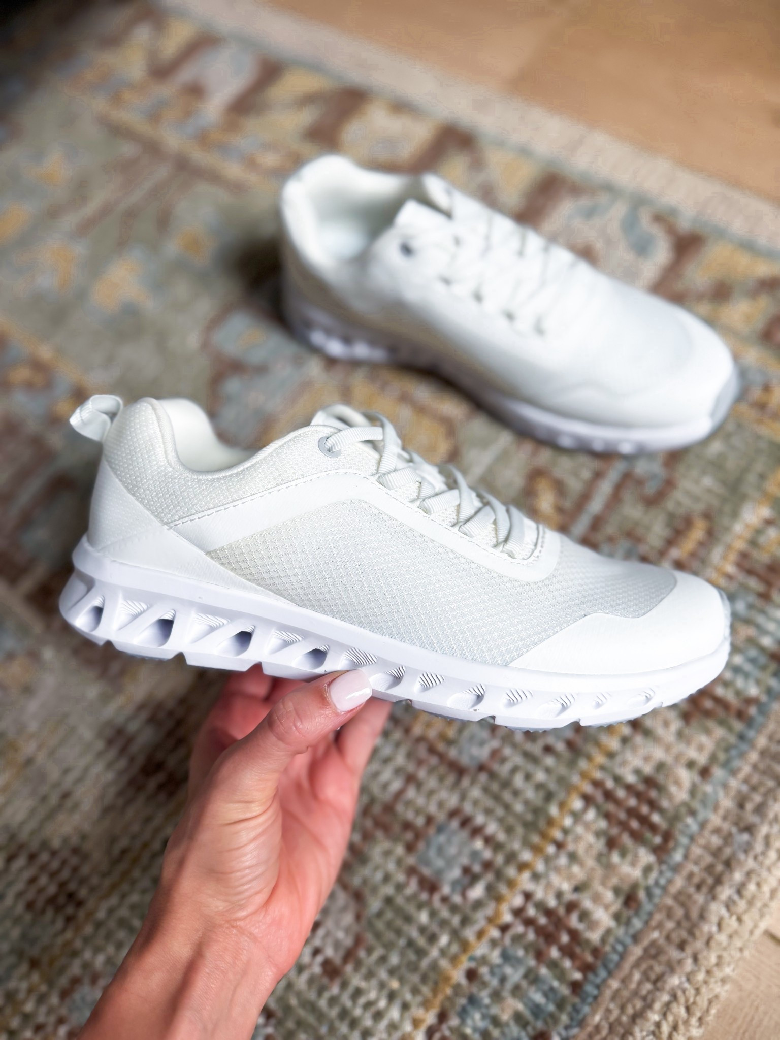 New white athletic sneakers from Target! Perfect for travel + Disney + everyday! These look like my $160 pairs 🤭 TTS for me. 

#LTKFindsUnder50 #LTKShoeCrush #LTKTravel