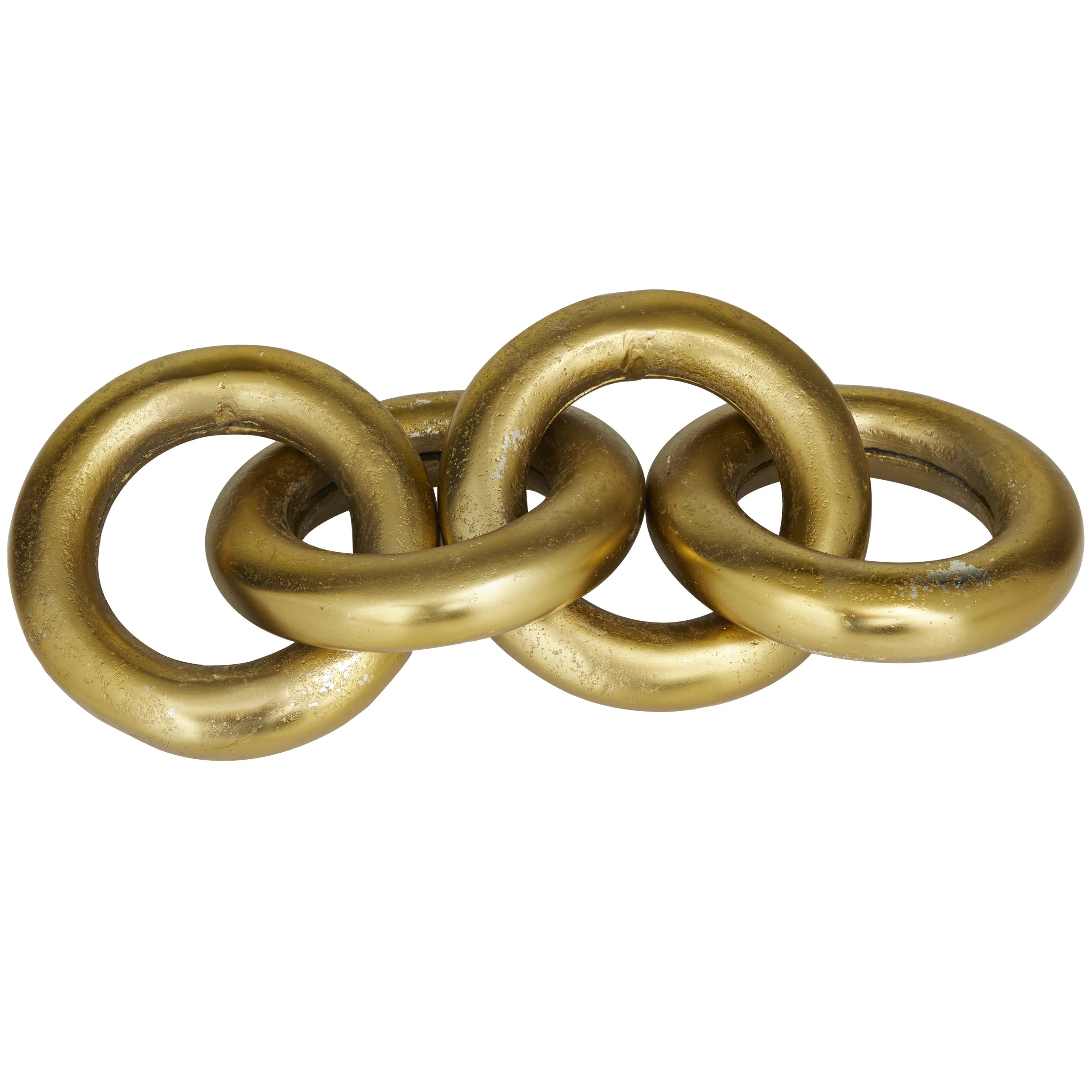 16" x 3" Gold Aluminum Chain Sculpture, by DecMode - Walmart.com | Walmart (US)