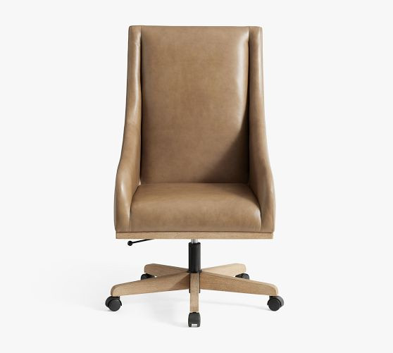 York Leather Swivel Desk Chair | Pottery Barn (US)